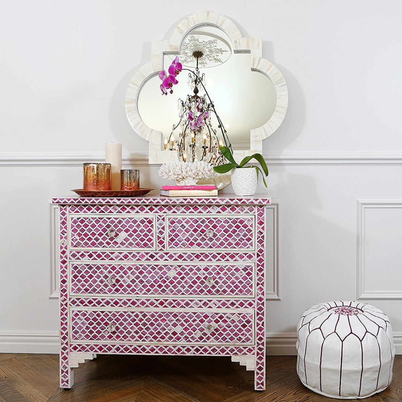 Antique Quatrefoil Wall Mirror