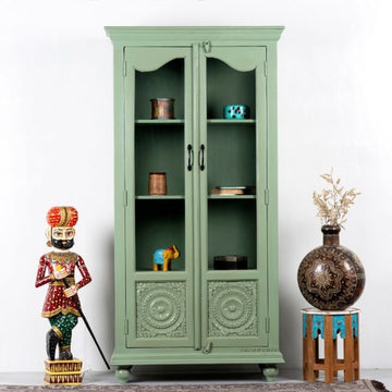 Jodha Elara Wooden Carved Display Cabinet