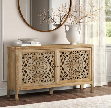 Jodha Siena Wooden Storage Cabinet In Teak Finish