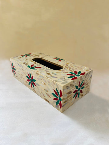 Jodha Opulent Pearl Tissue Box in Mother of pearl