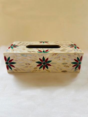 Jodha Opulent Pearl Tissue Box in Mother of pearl