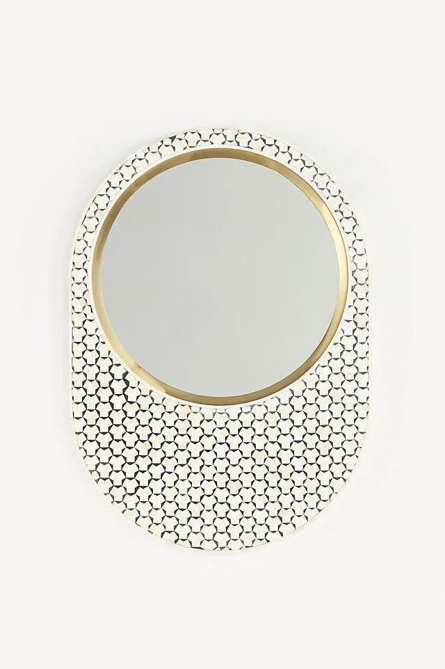 Rose Gold Round Mirror - Jodha Furniture