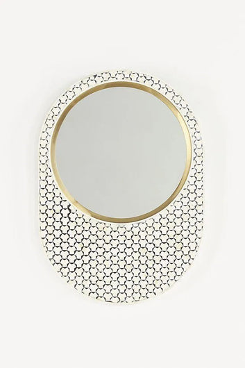 Rose Gold Round Mirror - Jodha Furniture