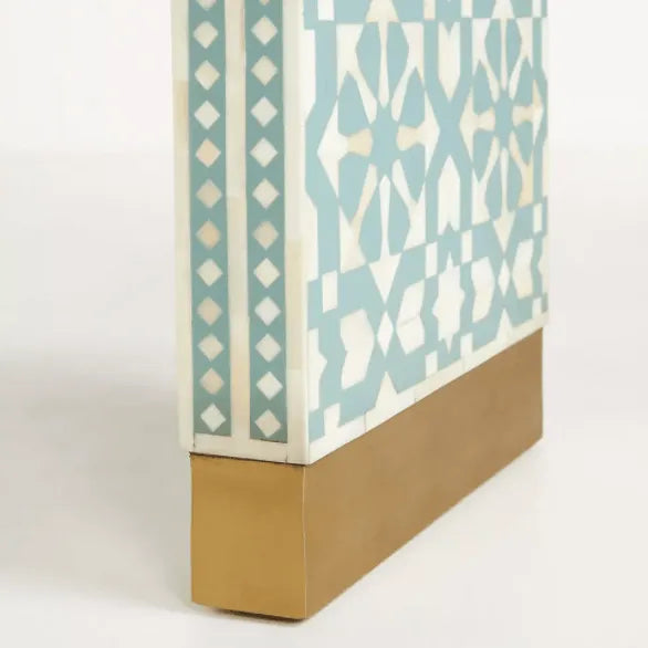 Arabesque Bone Inlay Waterfall Console - Jodha Furniture