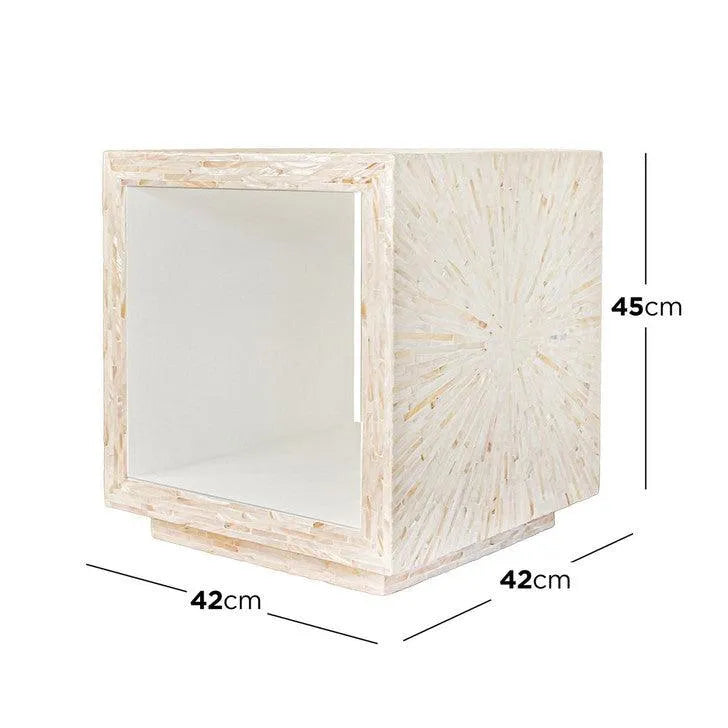 Aurora Mother of Pearl Inlay Side Table - Jodha Furniture