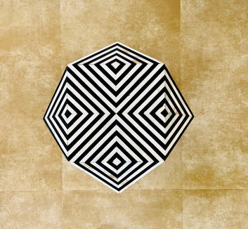 Black Diamond-Shaped Mother of Pearl End Table - Jodha Furniture