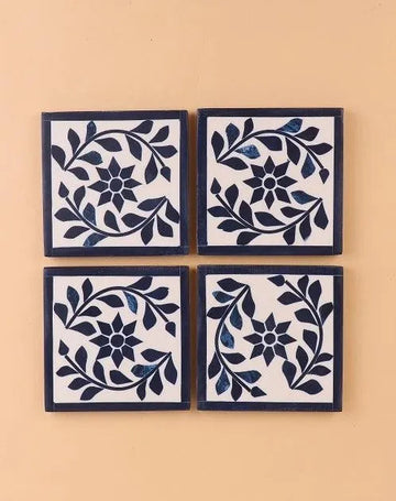 Blue Blossom Chic Coasters - Jodha Furniture