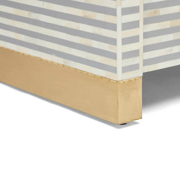 Bone Inlay 7 Drawer Chest : Stripe : Grey - Jodha Furniture