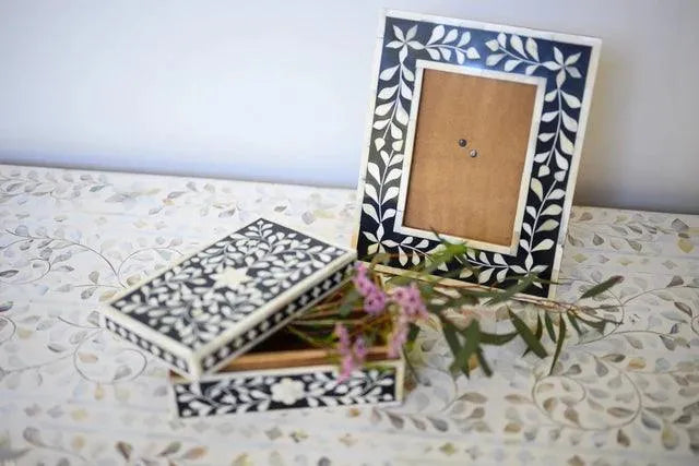 Bone Inlay Floral Frame - Jodha Furniture