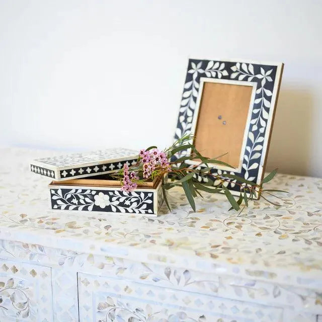 Bone Inlay Floral Frame - Jodha Furniture