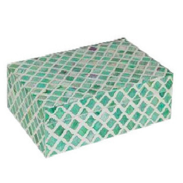Bone Inlay Large Box : Moroccan : Emerald - Jodha Furniture