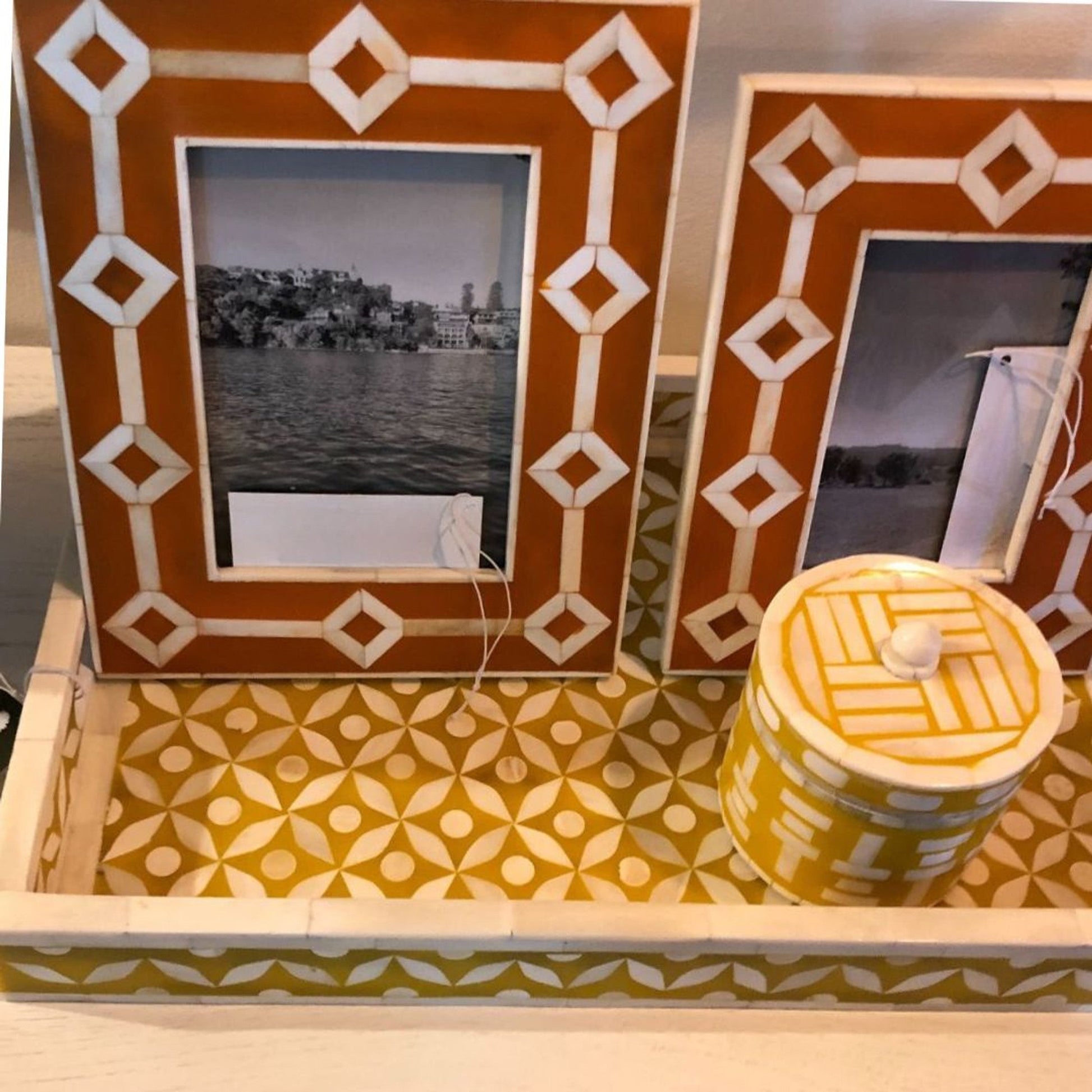 Bone Inlay Miniature Box : Gold - Jodha Furniture