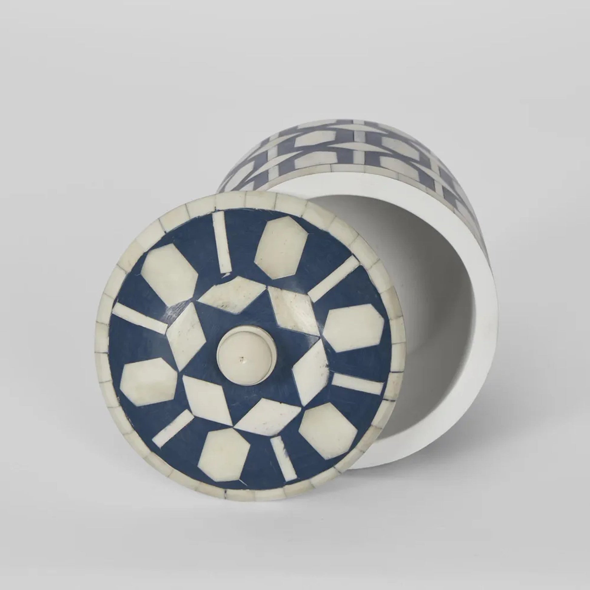 Bone Inlay Miniature Box : Navy - Jodha Furniture