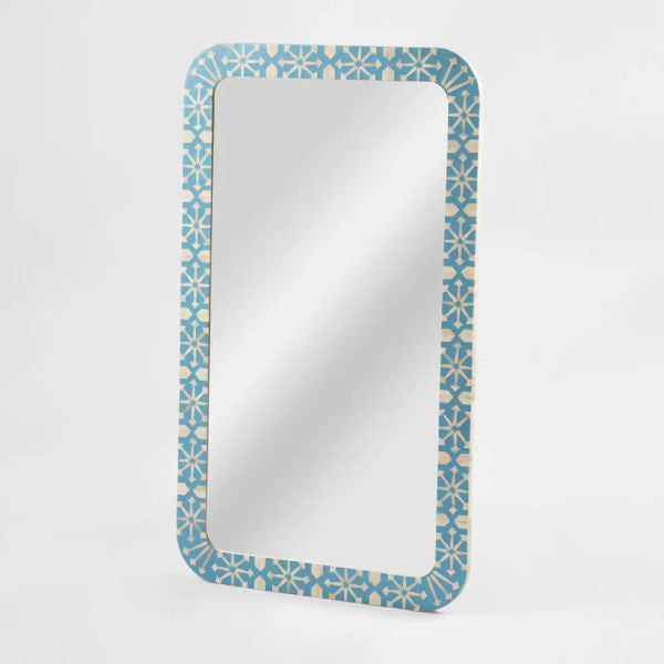 Bone Inlay Mirror : Zelliges : Blue - Jodha Furniture