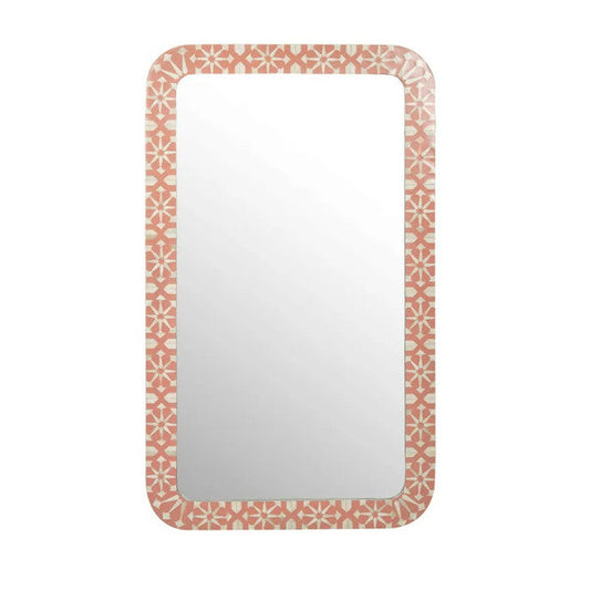 Bone Inlay Mirror : Zelliges : Peach - Jodha Furniture