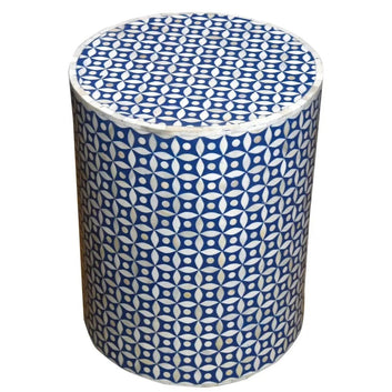 Bone Inlay Side Table/Stool - Jodha Furniture