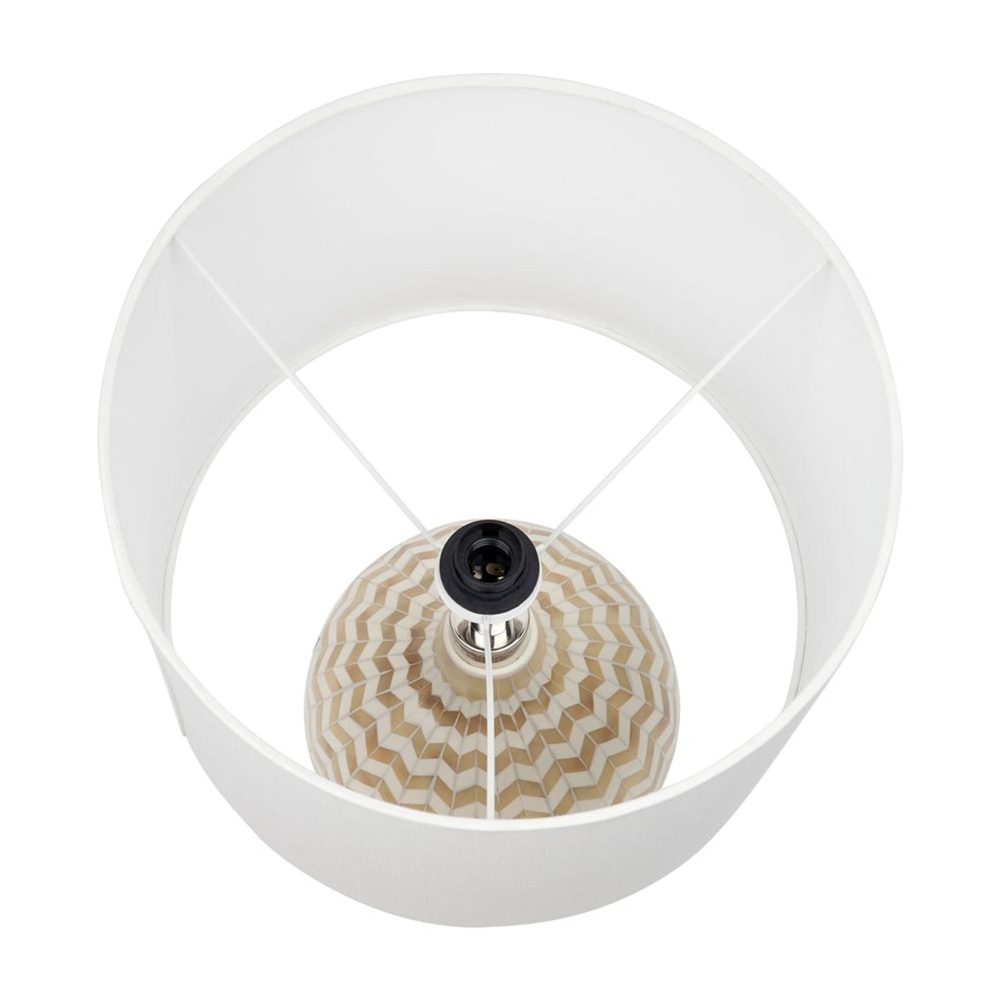 Bone Inlay Table Lamp : Zig Zag : Natural - Jodha Furniture