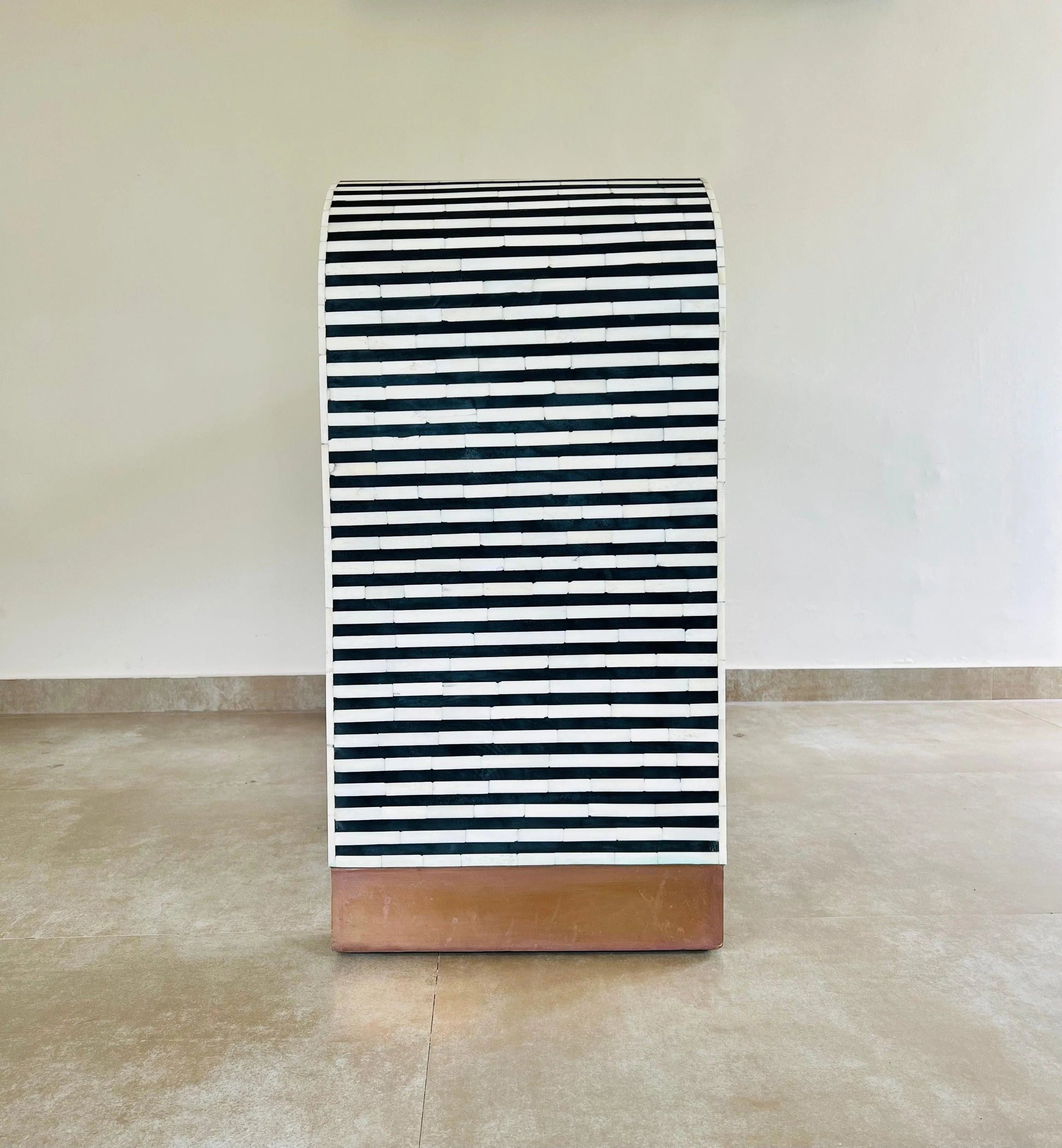 Bone Inlay waterfall Console in Black - Jodha Furniture