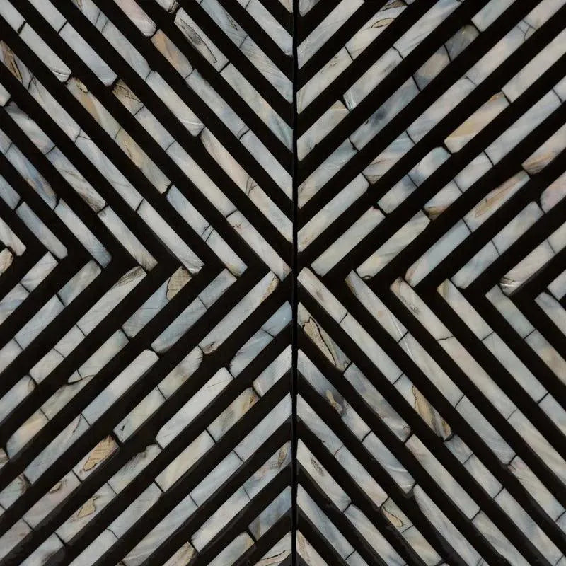 Cherif Classic Striped Cabinet - Jodha Furniture
