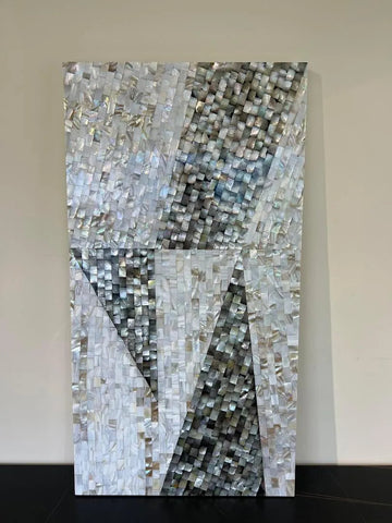 Coastal Symphony: Handcrafted Mother of Pearl Wall Art by Jodha - Jodha Furniture