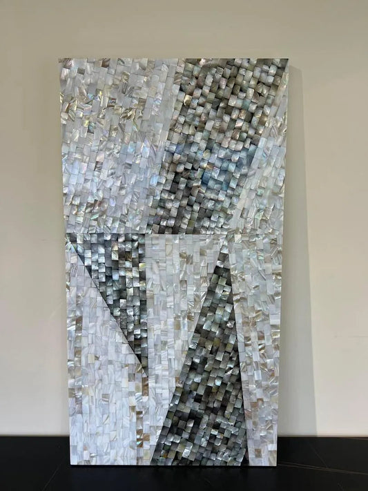 Coastal Symphony: Handcrafted Mother of Pearl Wall Art by Jodha - Jodha Furniture