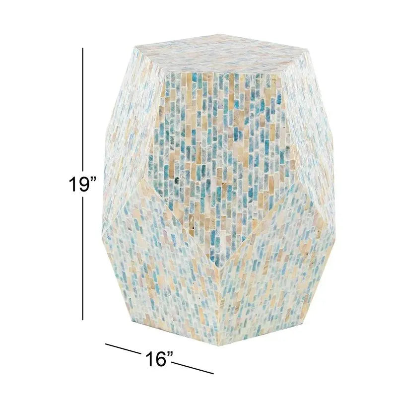 Color Spectrum Bone Inlay End Table - Jodha Furniture