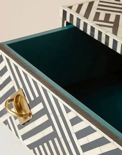 Contemporary Classics Optical Bone Inlay Sideboard - Jodha Furniture