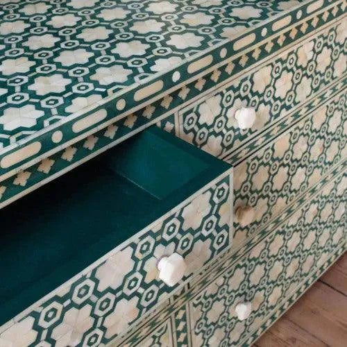 Garland Bone Inlay 6 Drawer Sideboard - Jodha Furniture