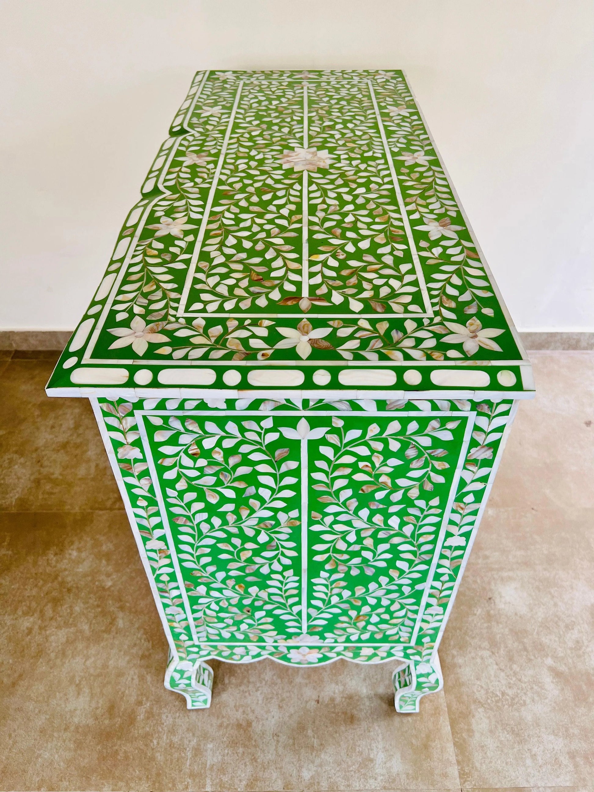Green Mother of Pearl Iconic French Chest of Drawer - Jodha Furniture
