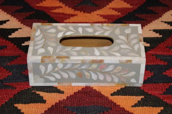 Grey EcoLeaf Tissue Box - Jodha Furniture