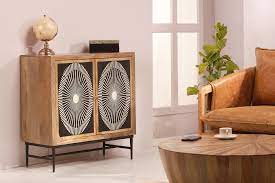 Jodha Circular Two Door Sideboard In Teak Finish