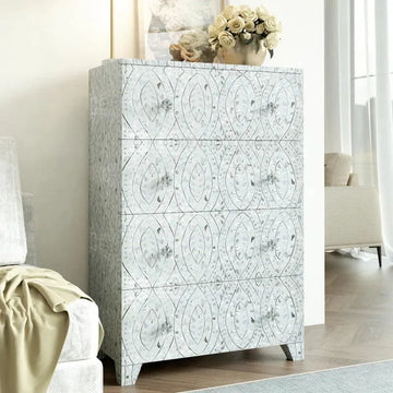 Iris Chest of Drawers - Mother of Pearl Inlay - Jodha Furniture