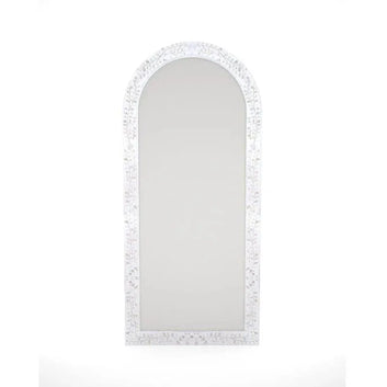 Iris Floor Mirror - White Mother of Pearl Inlay - Jodha Furniture
