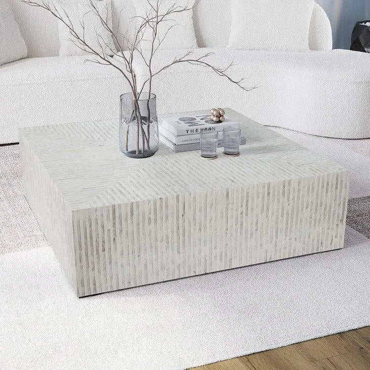 Ivy Pearl Inlay Coffee Table - Jodha Furniture