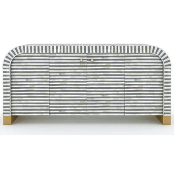 Lipari Timber Stripes Cabinet - Jodha Furniture
