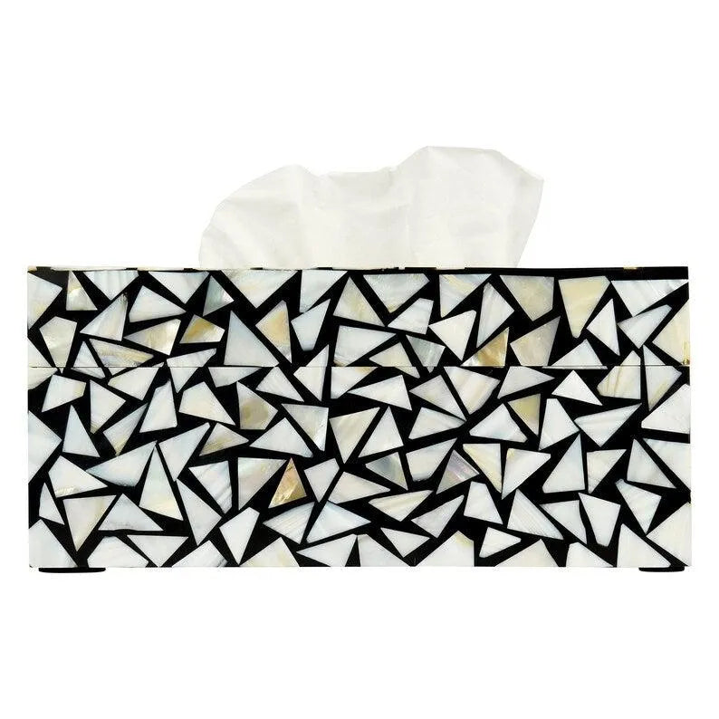 Monochrome Fusioned Tissue Box - Jodha Furniture