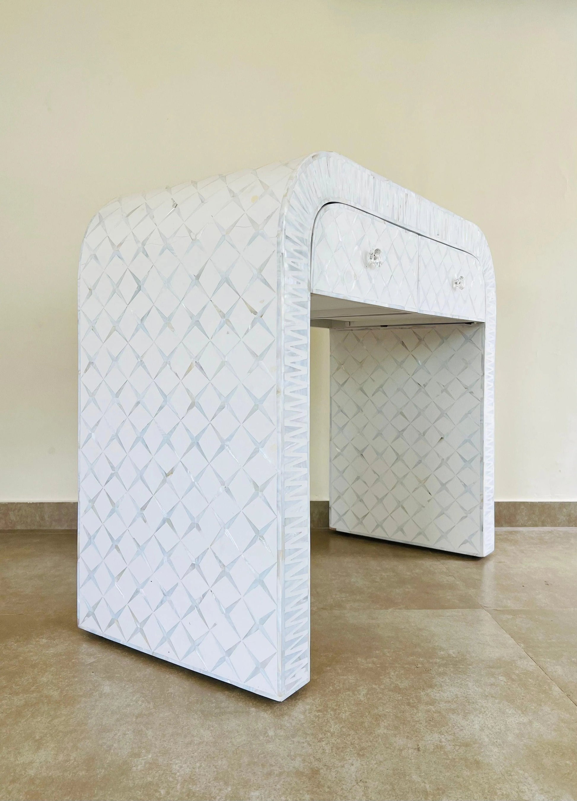 Mother of pearl console with drawer - Jodha Furniture