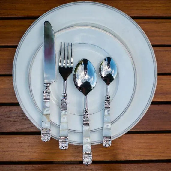 Mother Of Pearl Dinner Cutlery Set - Jodha Furniture