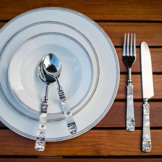 Mother Of Pearl Dinner Cutlery Set - Jodha Furniture