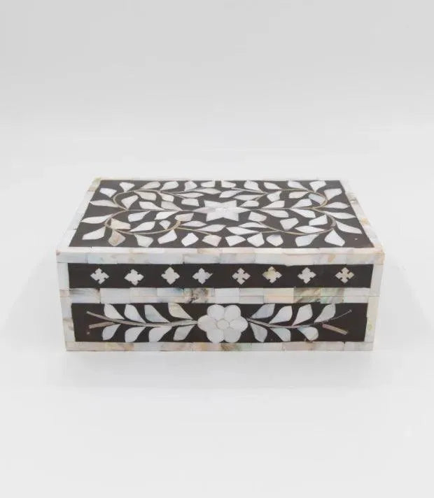 Mother of Pearl Inlay Floral Small Gift Box - Jodha Furniture