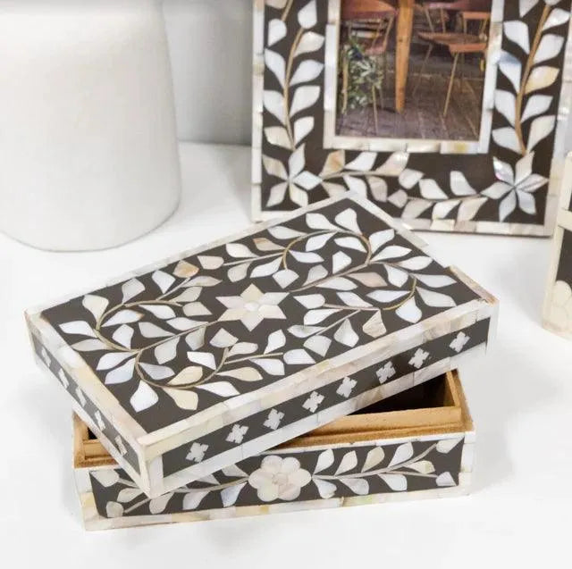 Mother of Pearl Inlay Floral Small Gift Box - Jodha Furniture