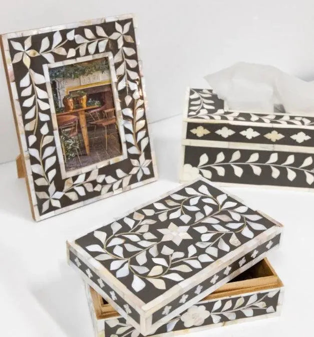 Mother of Pearl Inlay Floral Small Gift Box - Jodha Furniture