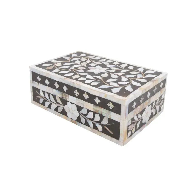 Mother of Pearl Inlay Floral Small Gift Box - Jodha Furniture