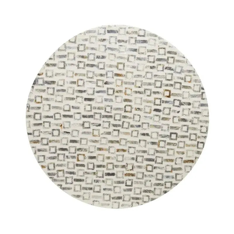 Mother of Pearl Shell Side Table with Gold Base - Jodha Furniture