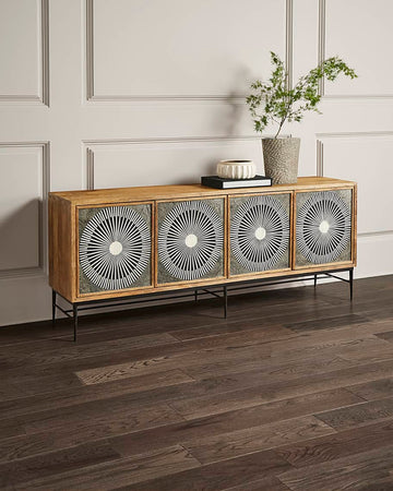 Jodha Giovanni Media Sideboard In Teak Finish