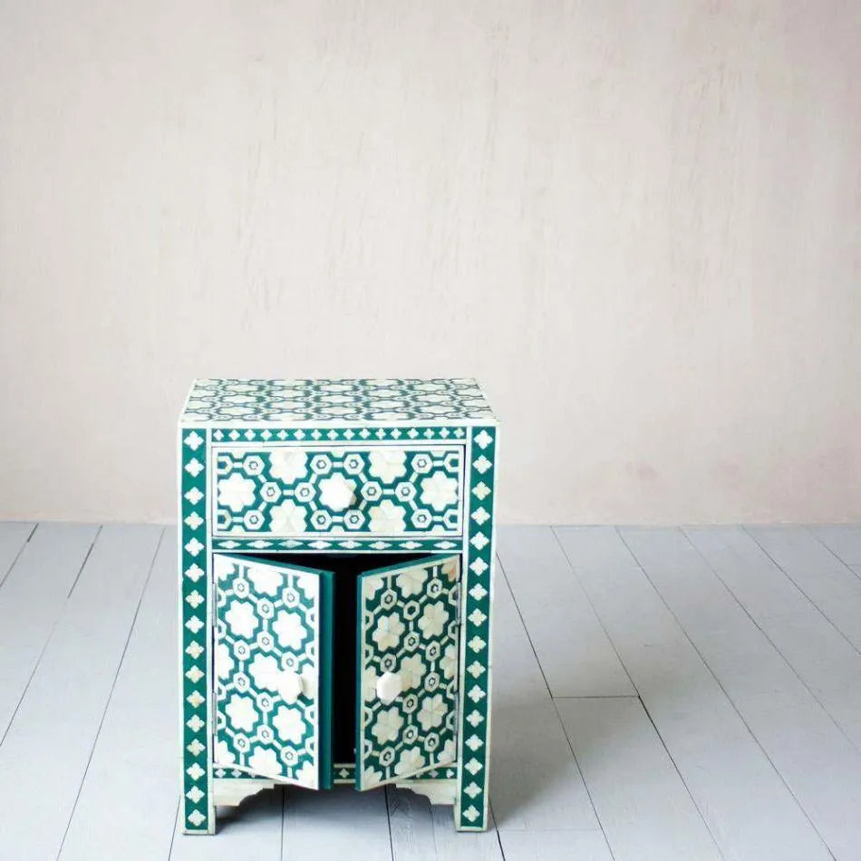 Nusrat Cyan Side Table - Jodha Furniture