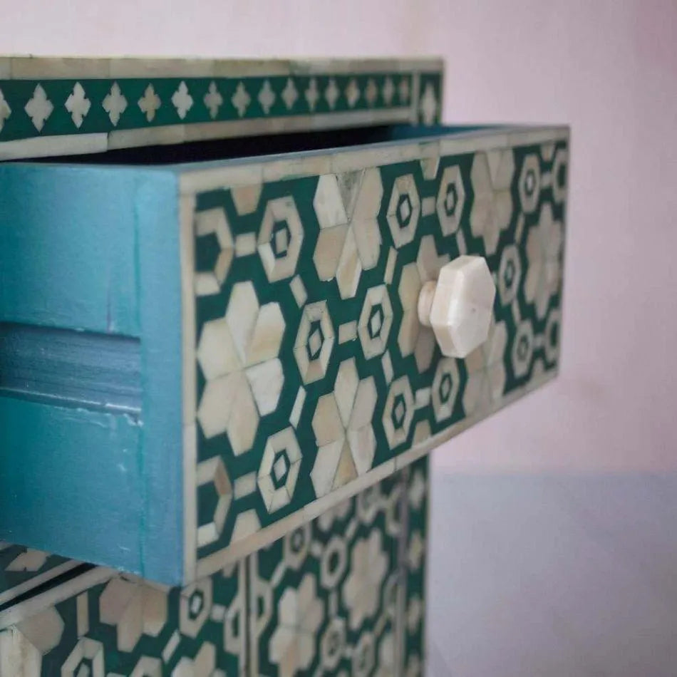 Nusrat Cyan Side Table - Jodha Furniture