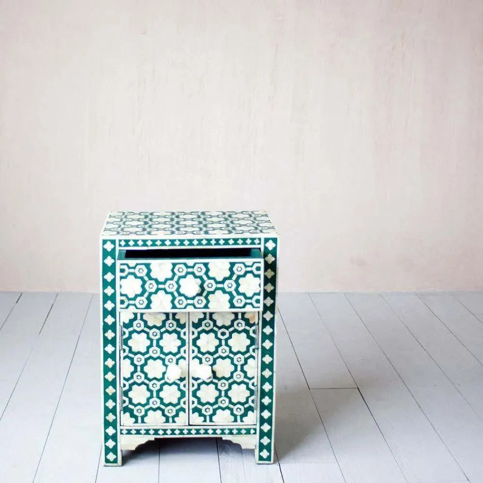 Nusrat Cyan Side Table - Jodha Furniture