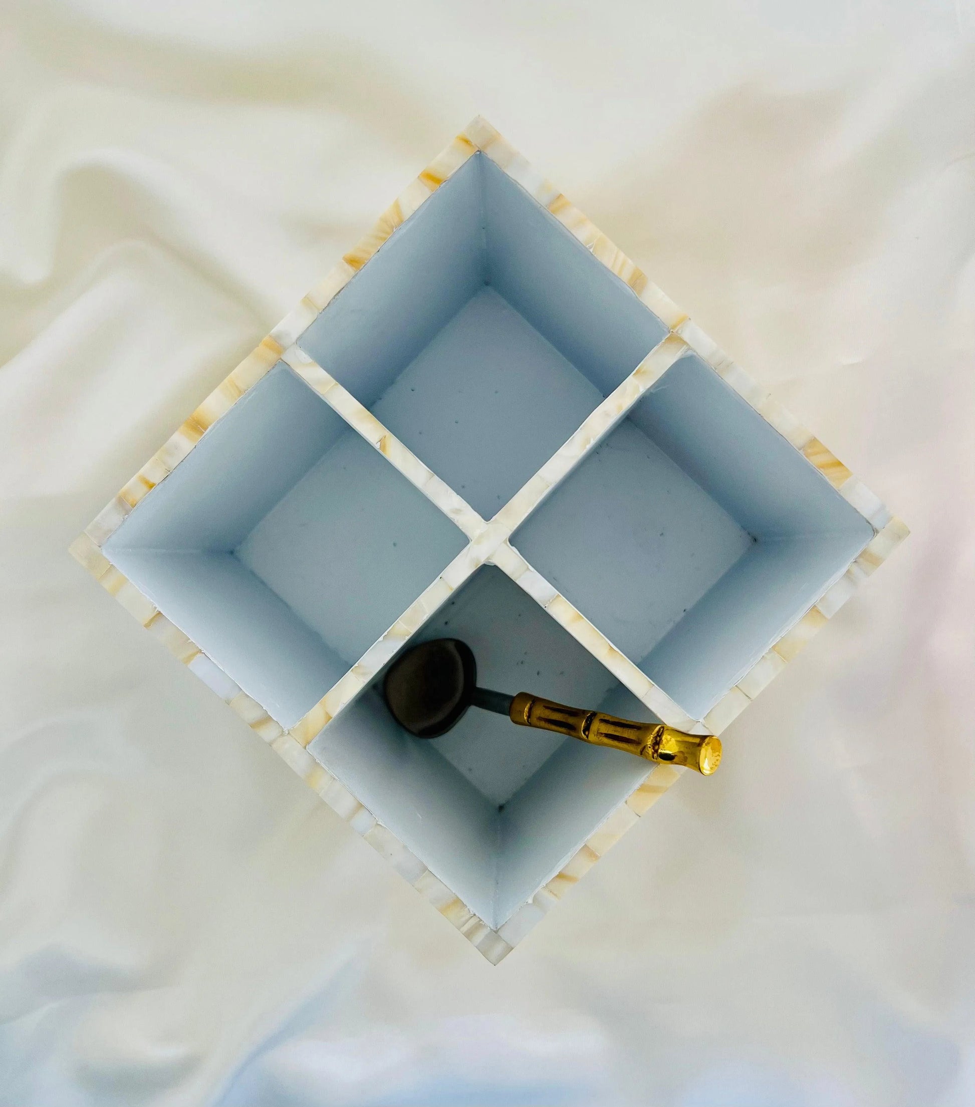 Opulent Charm: Handcrafted Mother of Pearl Cutlery Holder by Jodha - Jodha Furniture