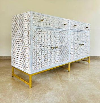 Opulent Gold-Trimmed Cabinet - Jodha Furniture